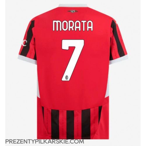 Stroje piłkarskie AC Milan Alvaro Morata #7 Koszulka Podstawowej 2024-25 Krótki Rękaw